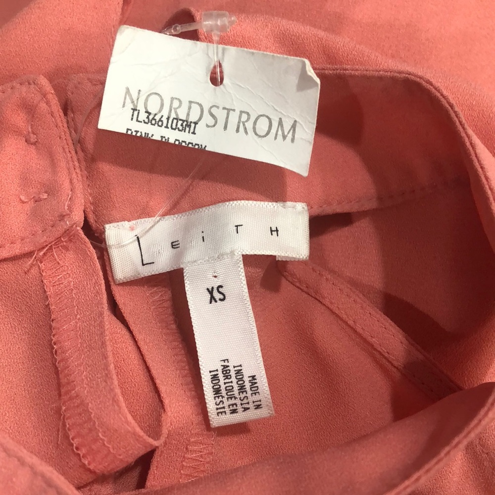 NWT Leith Pink High Collar V Neck Mini Sleeveless Dress Nordstrom Size XS - Picture 9 of 13